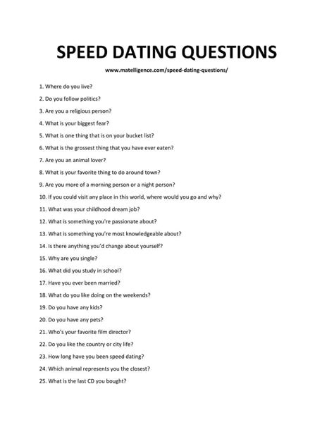 350 Speed Dating Questions